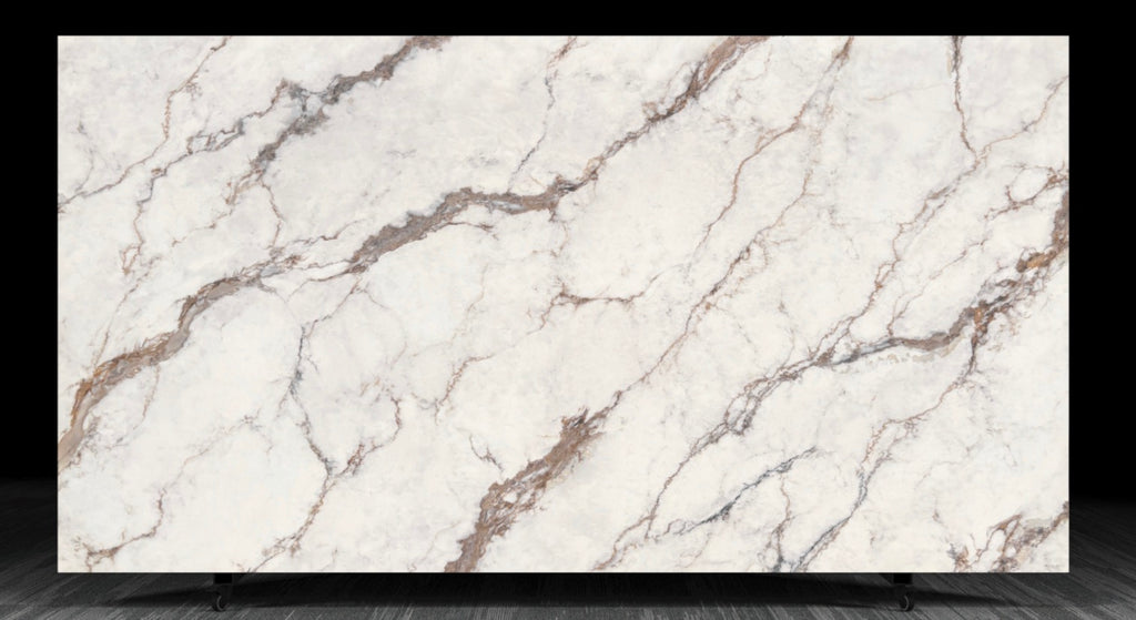 R010 Calacatta Gold Printed Quartz Jumbo Slabs