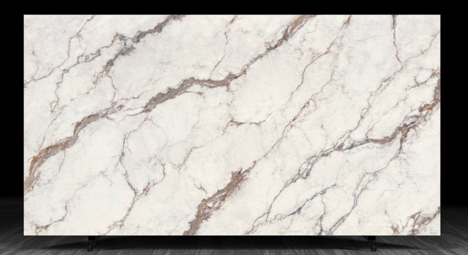 R010 Calacatta Gold Printed Quartz Jumbo Slabs