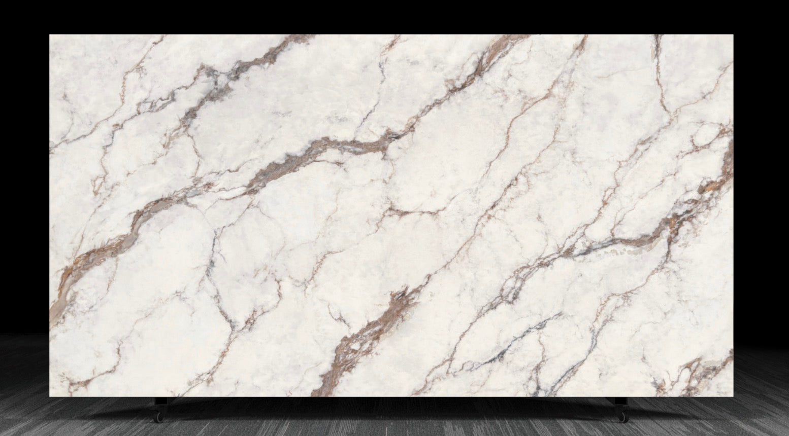 R010 Calacatta Gold Printed Quartz Jumbo Slabs