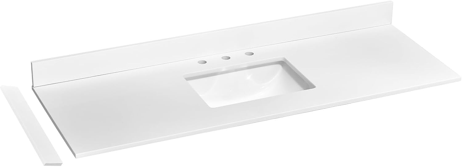 Pure White Quartz Vanity Top 36 x 22 with Sink