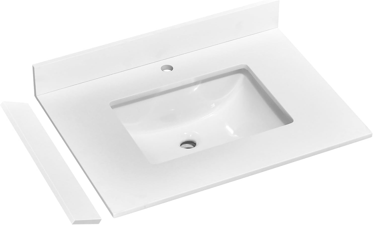 Pure White Quartz Vanity Top 36 x 22 with Sink