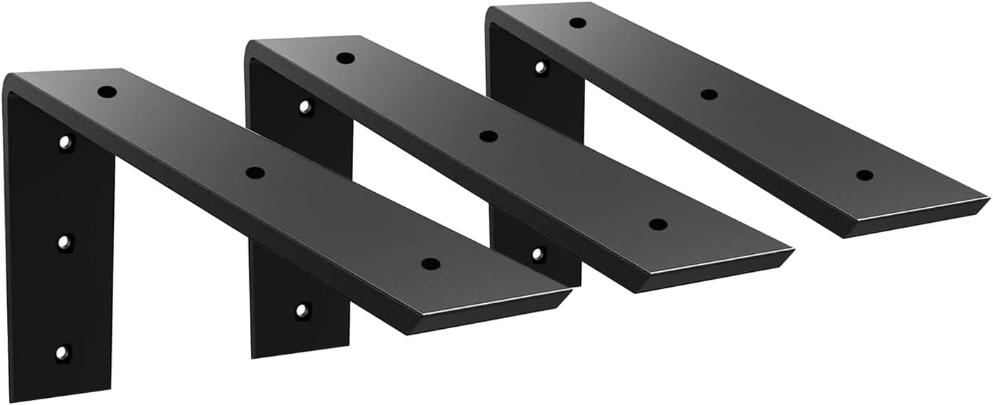 Countertop Support Bracket 3 Pack 12 inch Heavy Duty Granite Countertop Bracket 16" x 6" x 2 1/2" Shelf L Bracket Mantel Corbels for Quartz/Granite/Wood/Concret/ Laminate Countertops