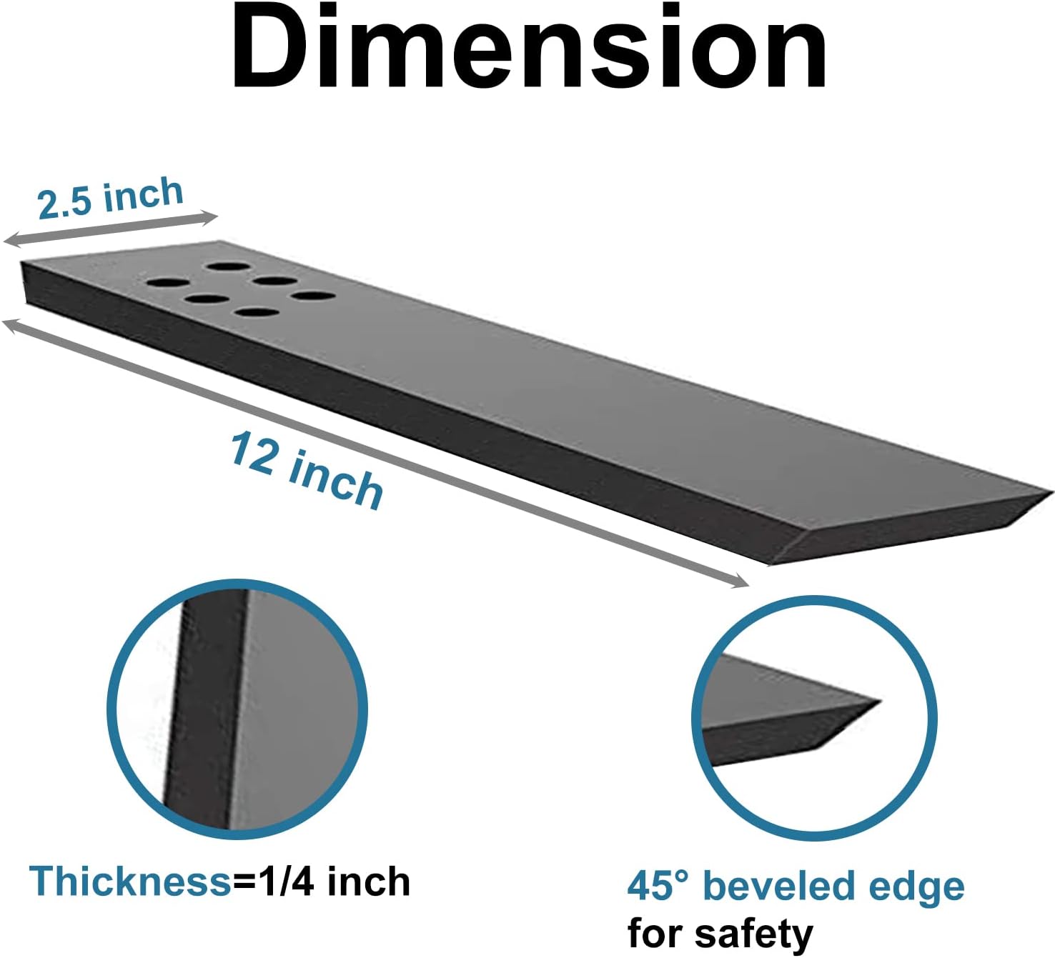 Countertop Support Bracket 4 Pack 12" Lx 2.5" W Hidden Black Knee Wall Support Countertop Bracket 3/8" Thick Heavy Duty for Quartz/Granite/Wood/Concret Countertops Screws Included