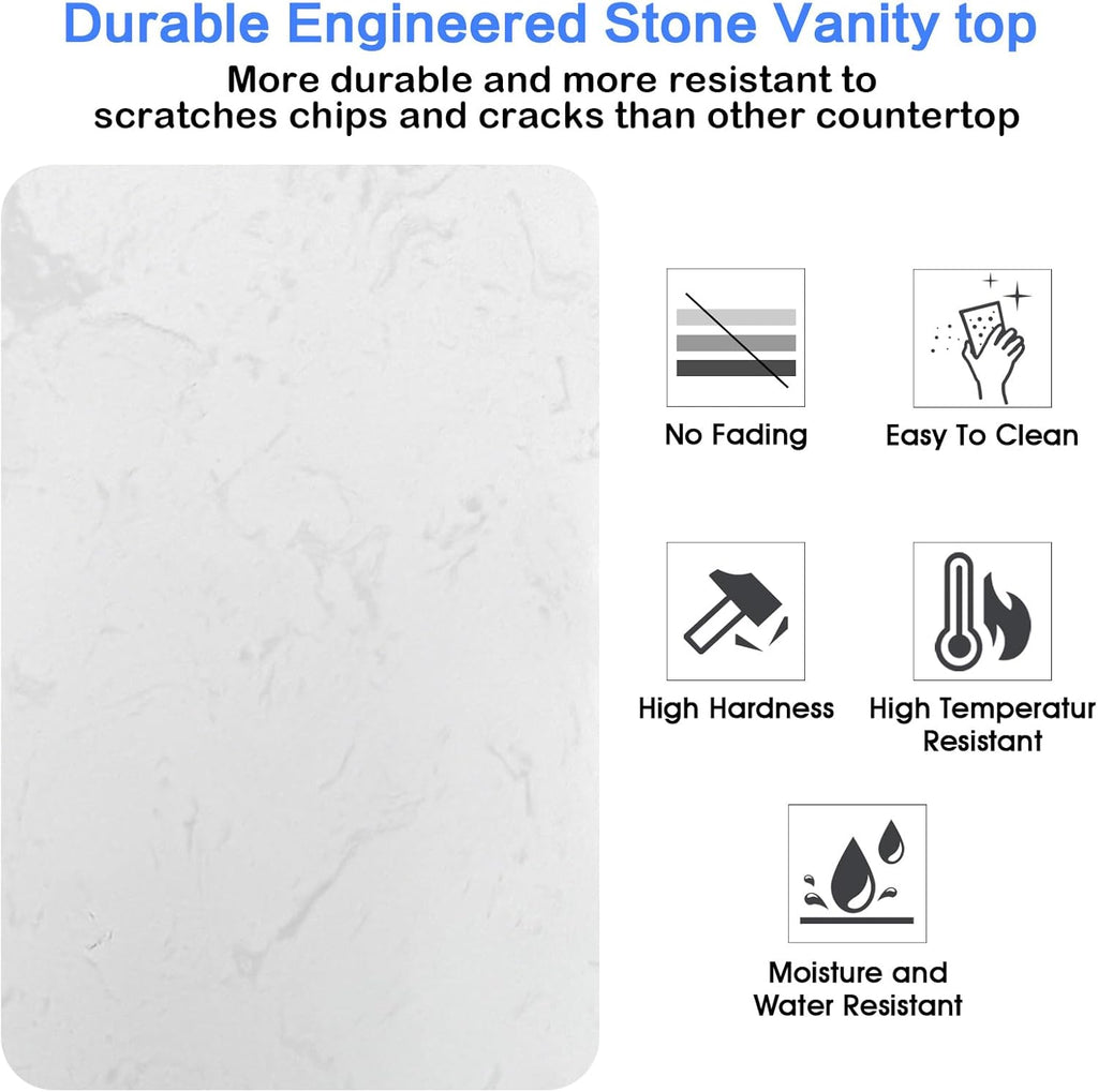 Engineered Stone 48 Inch Vanity Sink Top 