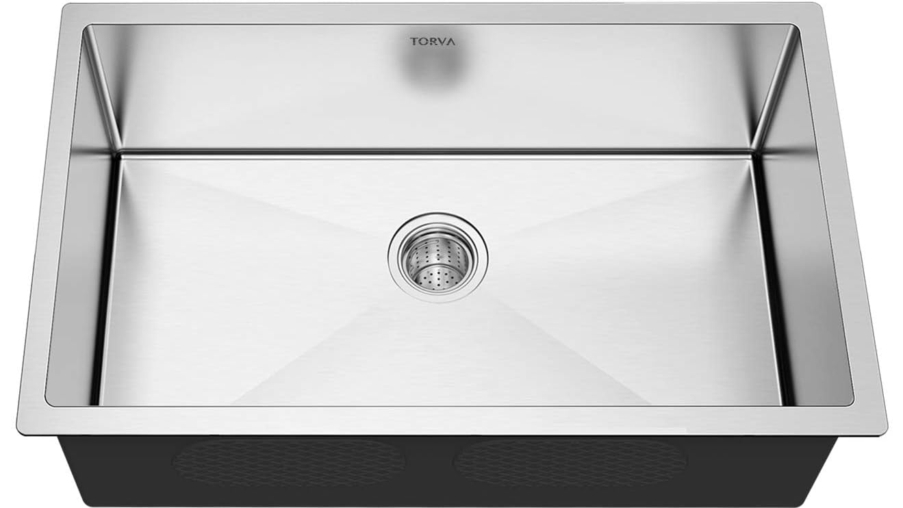 Undermount Kitchen Sink, Premium 304 Stainless Steel Bar Sink - 10 Inches Deep Basin Single Bowl Sink