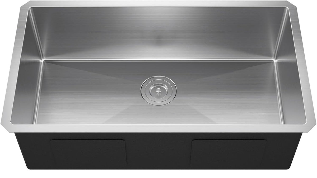 32x18 Undermount Kitchen Sink, Premium 18 Gauge Stainless Steel Handmade Modern Kitchen Sink