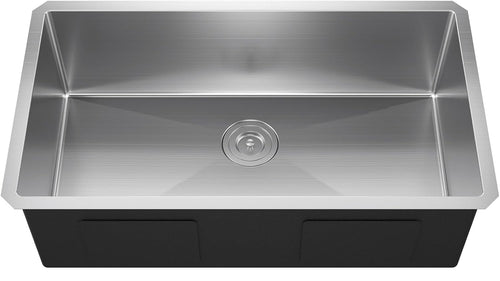 32x18 Undermount Kitchen Sink, Premium 18 Gauge Stainless Steel Handmade Modern Kitchen Sink