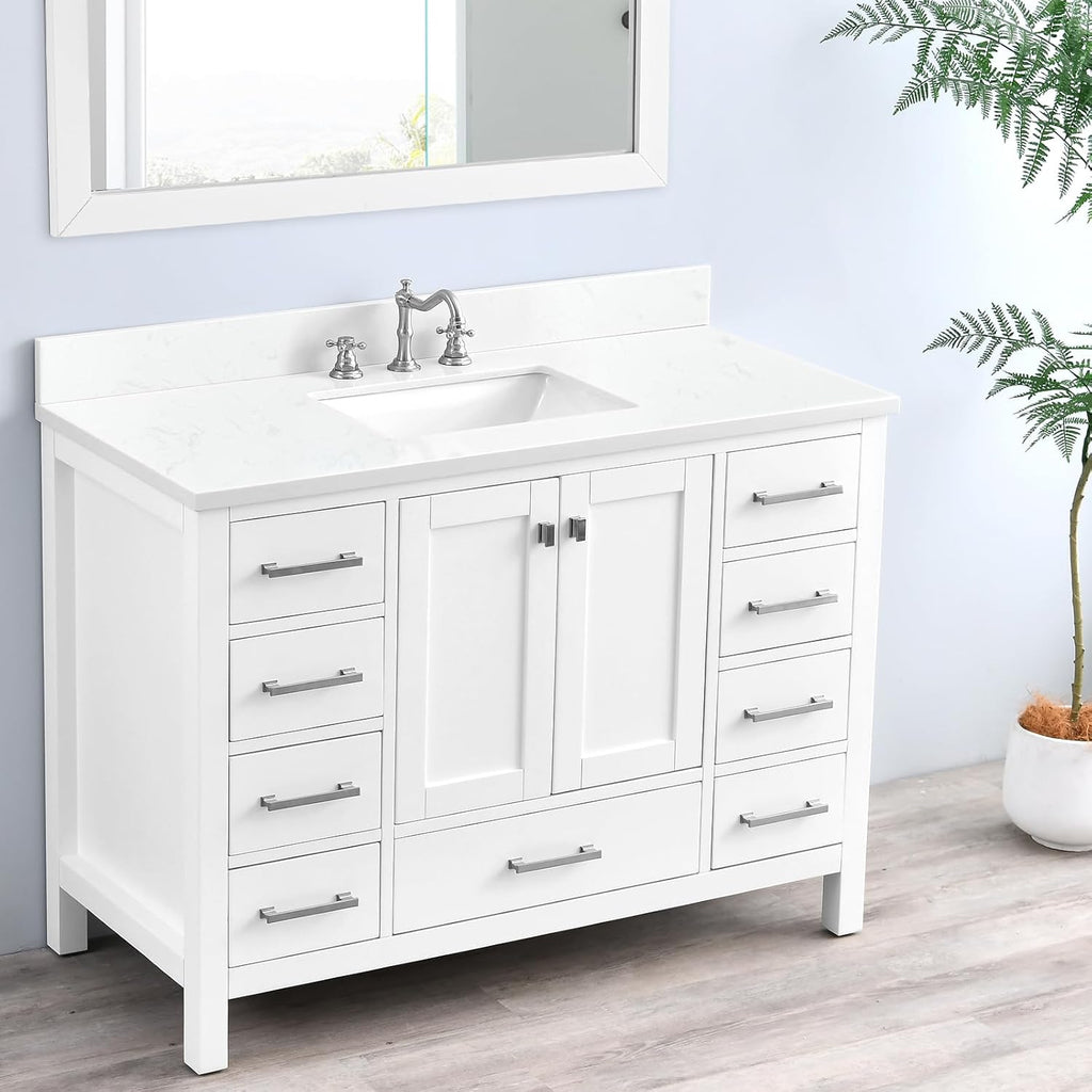 Engineered Stone 48 Inch Vanity Sink Top 