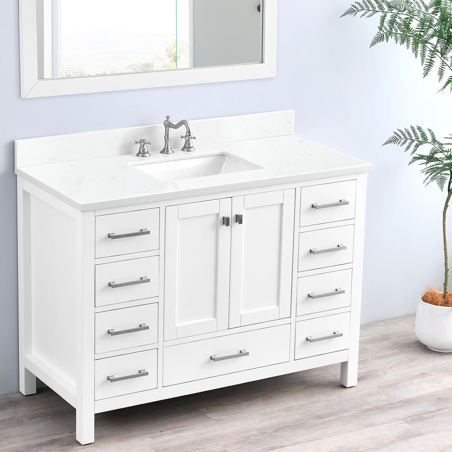 Engineered Stone 48 Inch Vanity Sink Top 