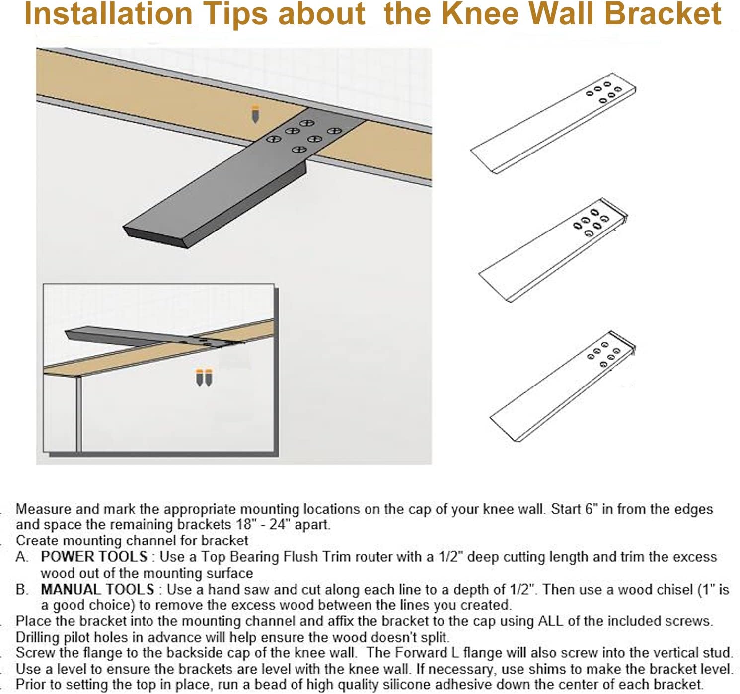 Countertop Support Bracket 4 Pack 12" Lx 2.5" W Hidden Black Knee Wall Support Countertop Bracket 3/8" Thick Heavy Duty for Quartz/Granite/Wood/Concret Countertops Screws Included