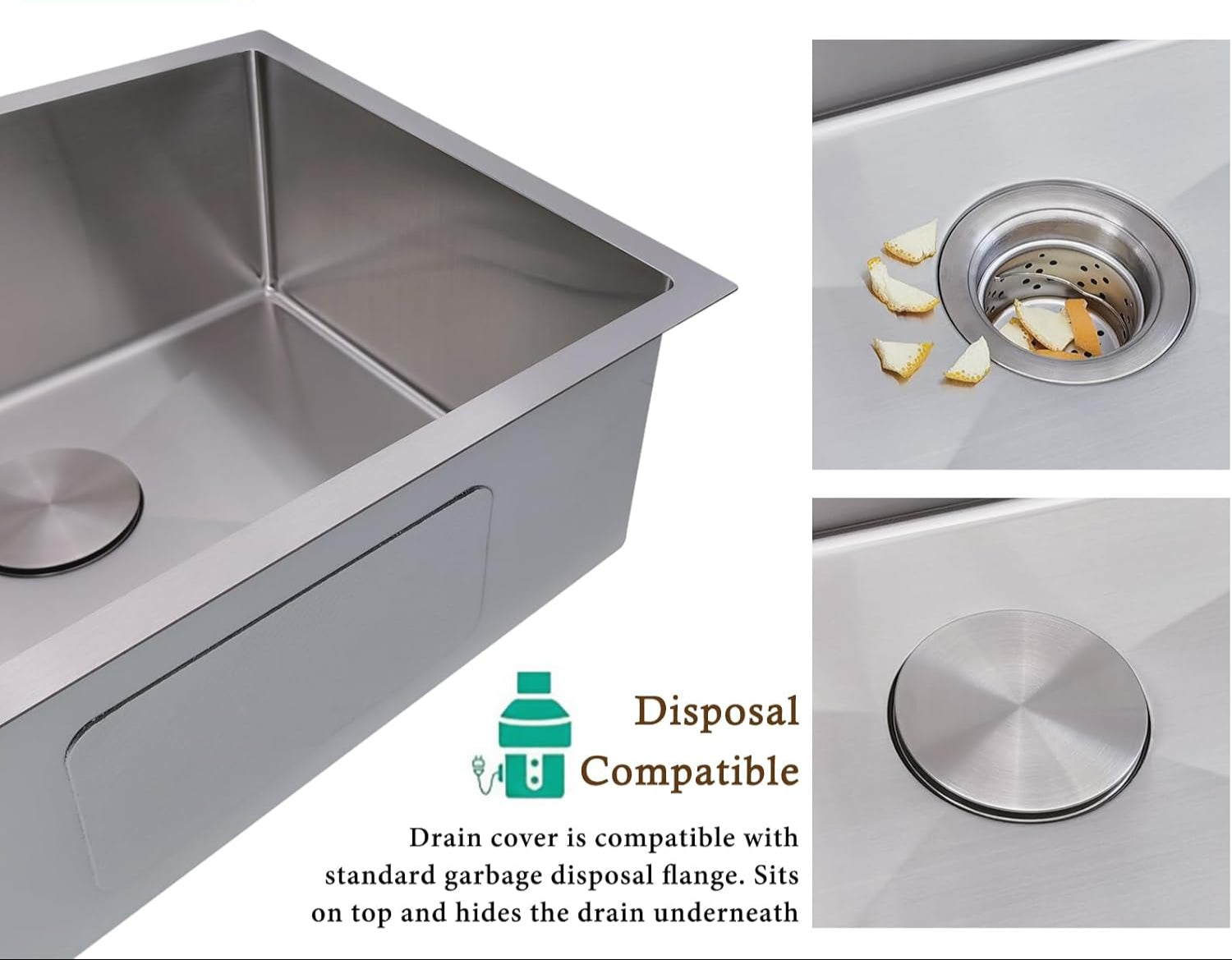 30 Inch Undermount Kitchen Sink - 18 Gauge Stainless Steel Single Bowl Kitchen Sinks 30"x18"x9" Handmade Design with Brushed, Includes Drain Kit (No Additional Accessories)