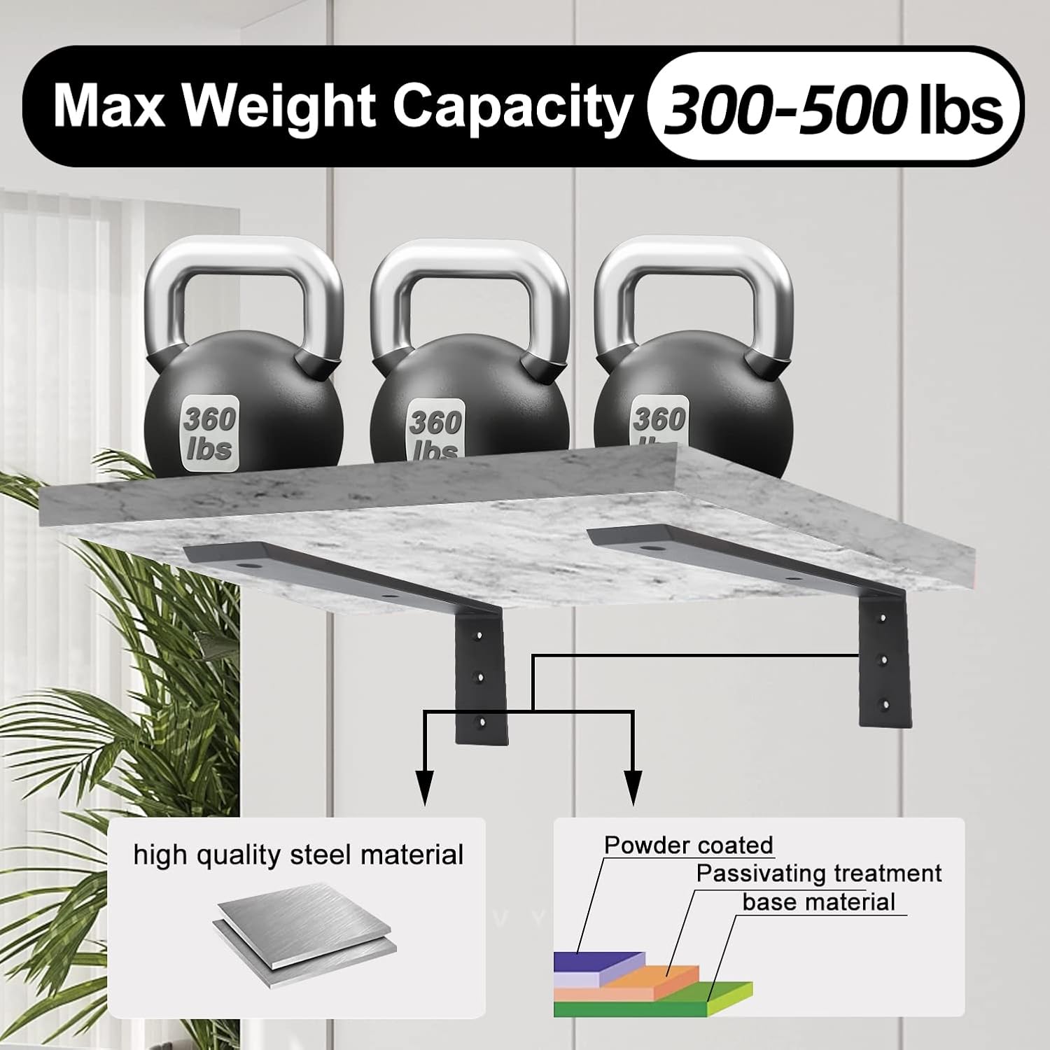 Countertop Support Bracket 3 Pack 12 inch Heavy Duty Granite Countertop Bracket 16" x 6" x 2 1/2" Shelf L Bracket Mantel Corbels for Quartz/Granite/Wood/Concret/ Laminate Countertops