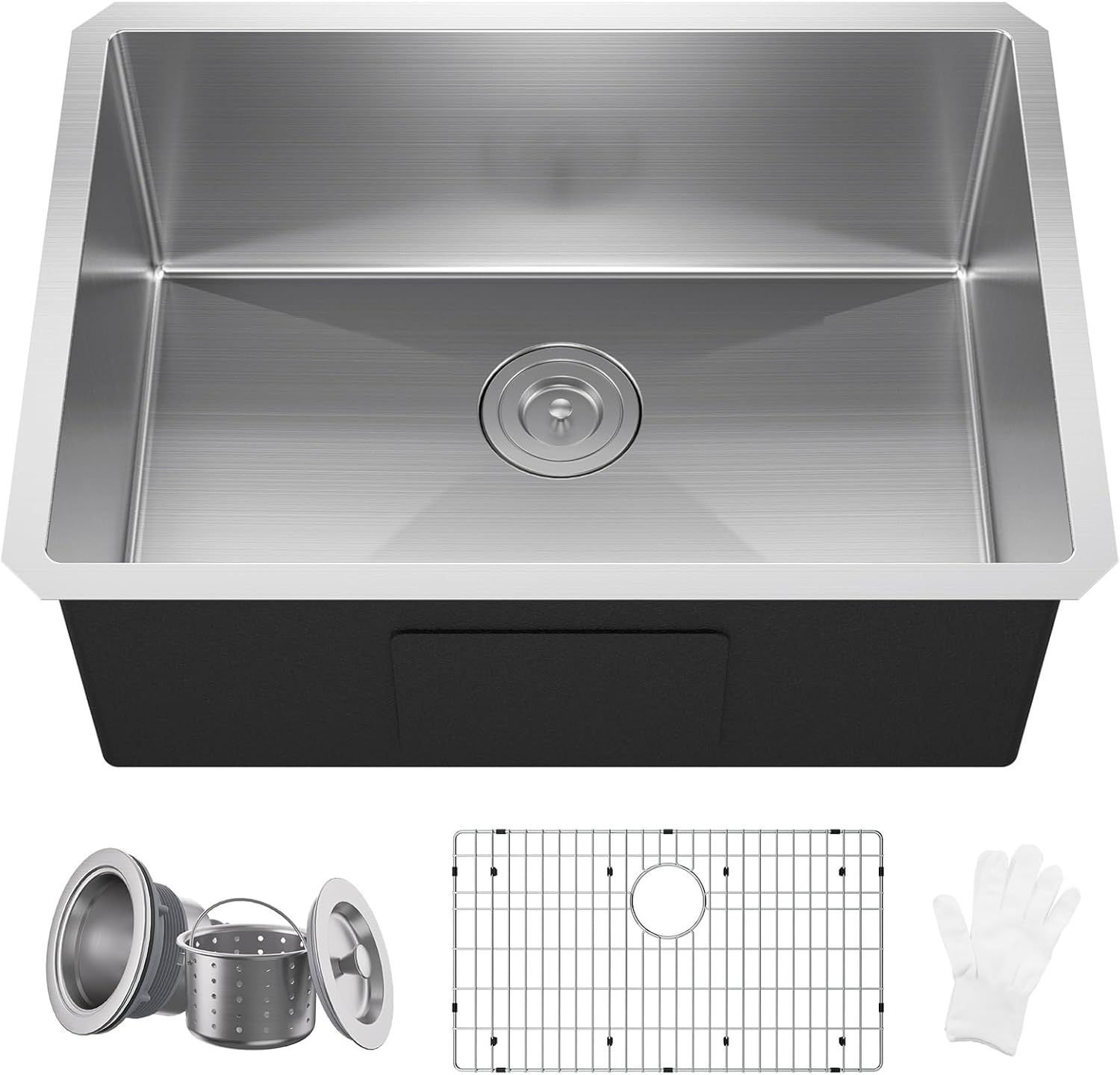 32x18 Undermount Kitchen Sink, Premium 18 Gauge Stainless Steel Handmade Modern Kitchen Sink