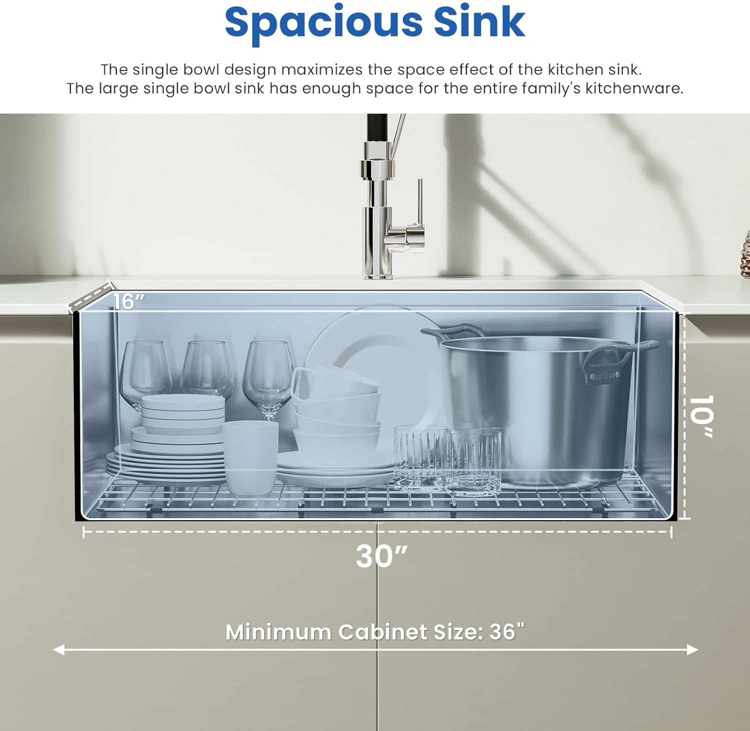 32x18 Undermount Kitchen Sink, Premium 18 Gauge Stainless Steel Handmade Modern Kitchen Sink