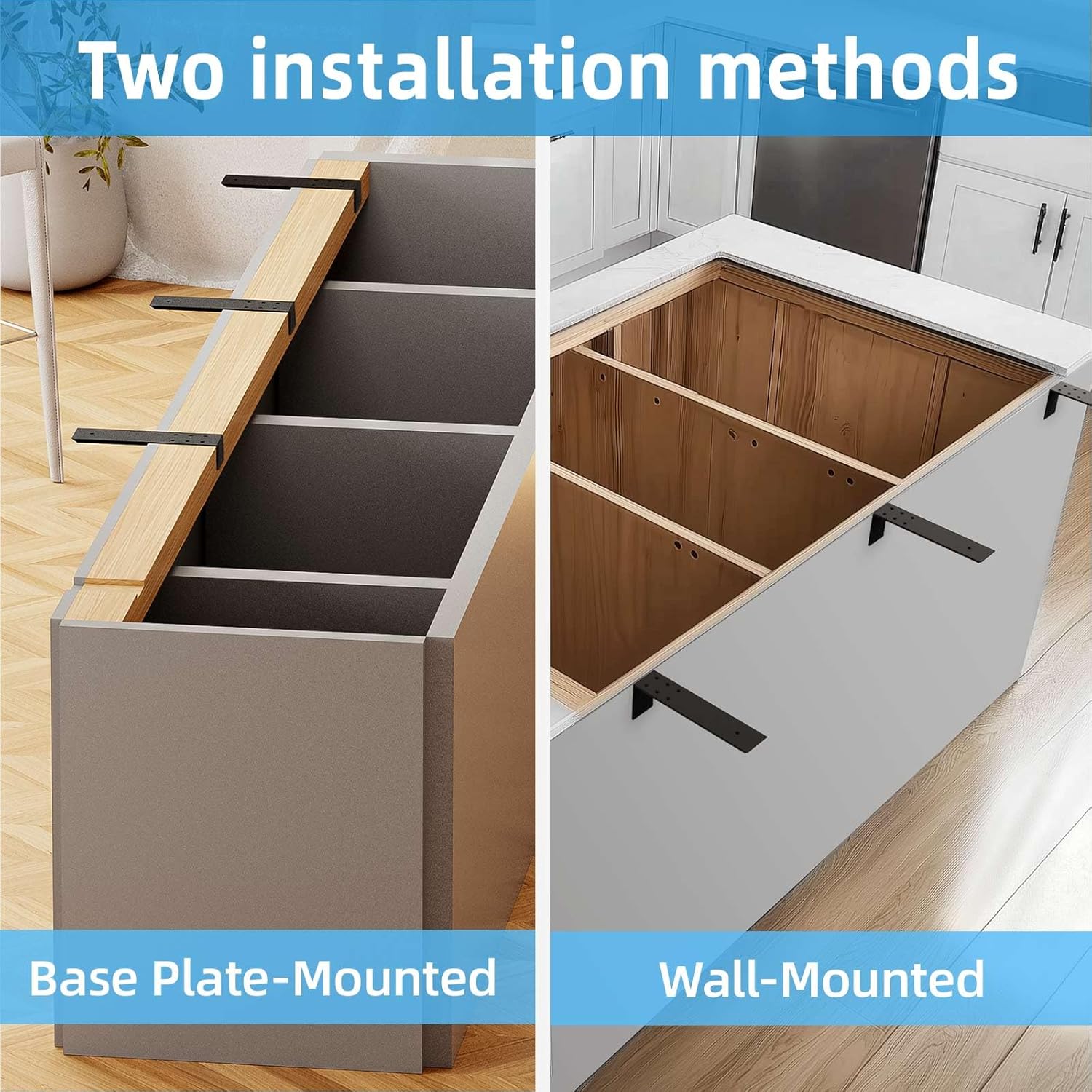 12 Inch Countertop Support Bracket, 3 Pack Solid Iron Steel Heavy Duty Hidden Floating L Shelf Brackets, Shelving Support Metal Hardware for Mantel Granite Countertop