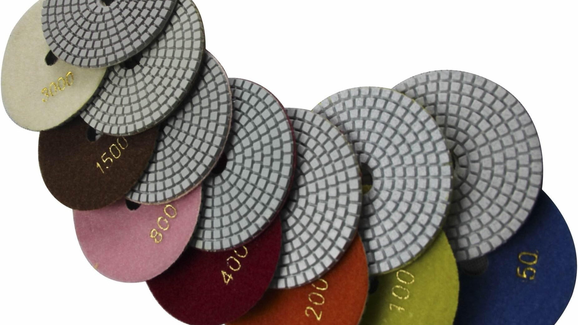 4 Inch Diamond Polishing Pads / Dry Polish Pad Kit for Drill Grinder Polisher 50-8000 Grit Pads for Quartz Countertops