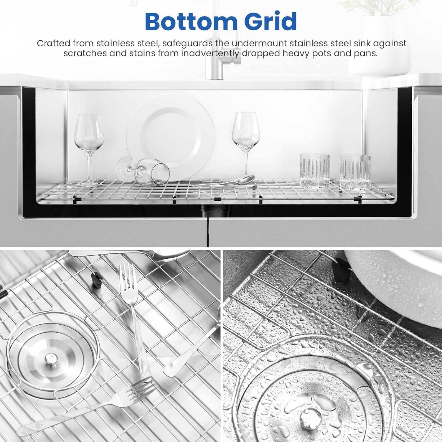 32x18 Undermount Kitchen Sink, Premium 18 Gauge Stainless Steel Handmade Modern Kitchen Sink