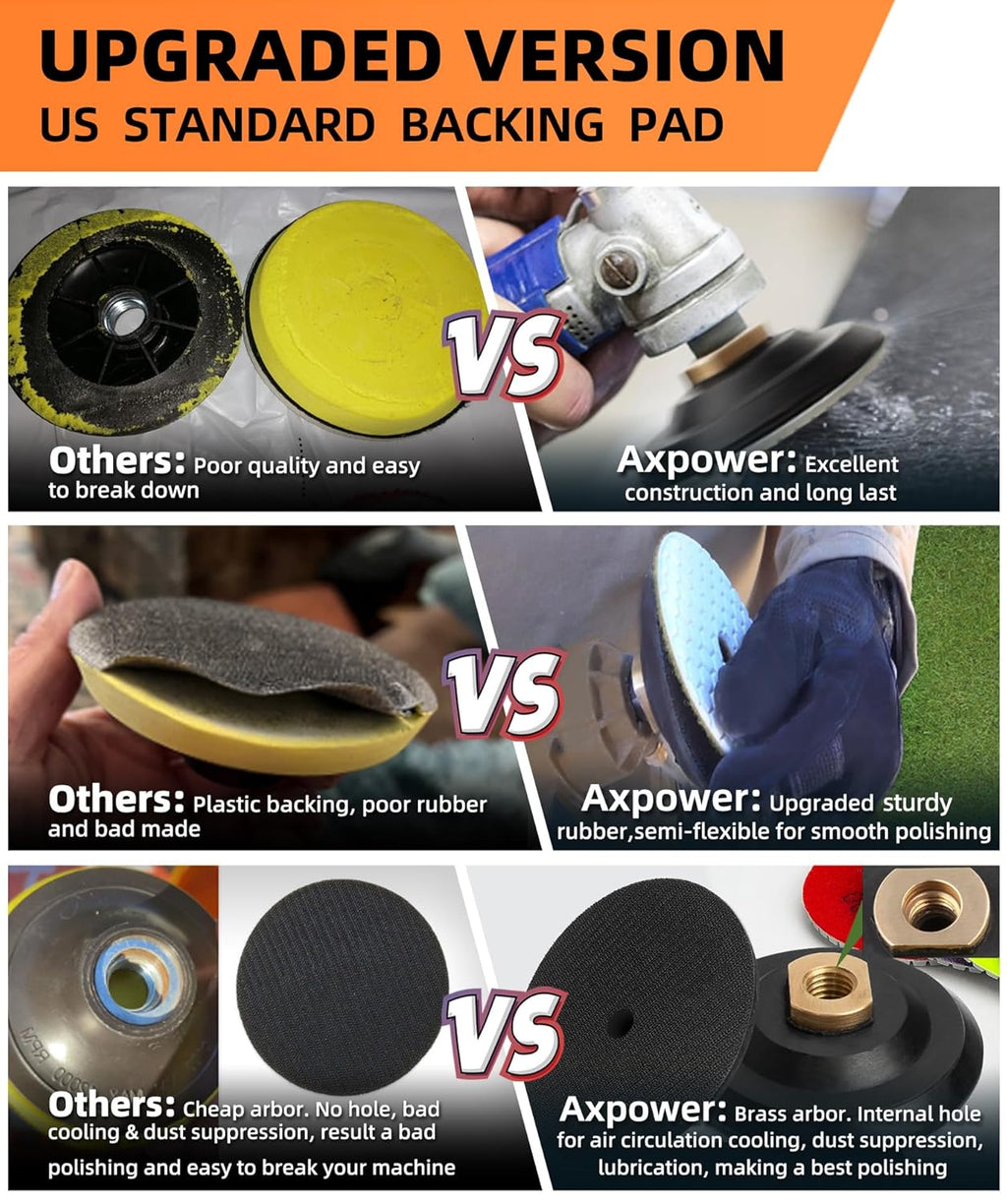 4 Inch Diamond Polishing Pads / Dry Polish Pad Kit for Drill Grinder Polisher 50-8000 Grit Pads for Quartz Countertops