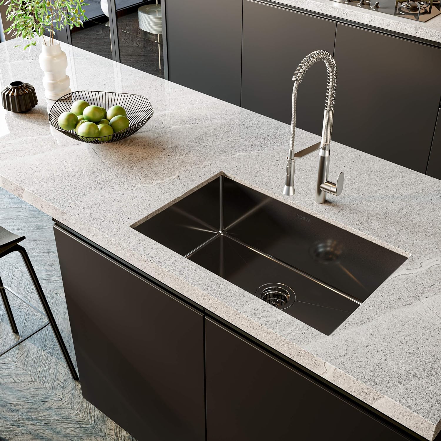 Undermount Kitchen Sink, Premium 304 Stainless Steel Bar Sink - 10 Inches Deep Basin Single Bowl Sink