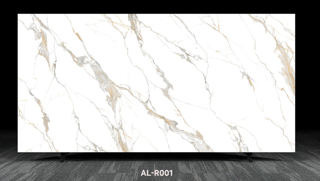 AL01-Calcatta Printed Full Body Quartz Slabs 126''x63''