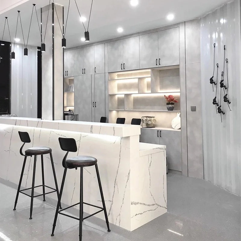 Artificial Calacatta white Quartz Stone Countertop Slabs Vietnam Quartz Slabs