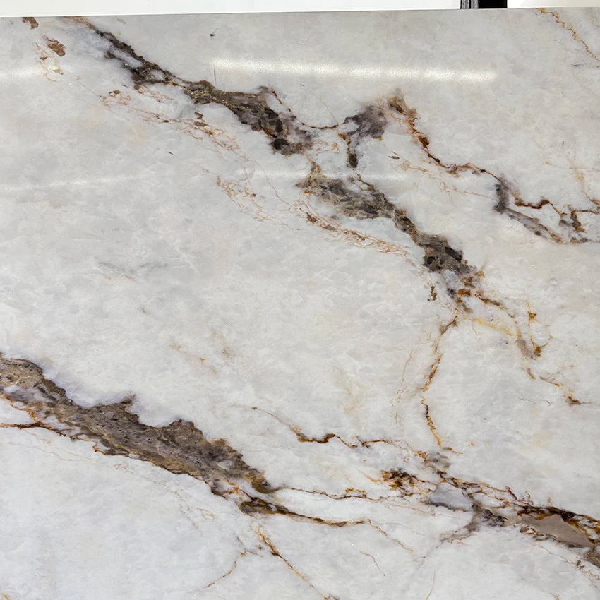 Calacatta Gold Veins 3D Ink Printed Quartz Stone Vietnam Quartz Slabs