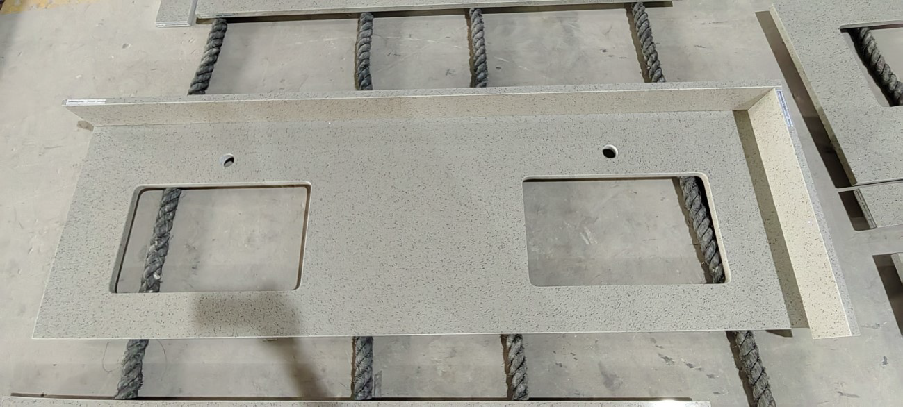Sparkling Taupe Quartz Slabs Vietnam