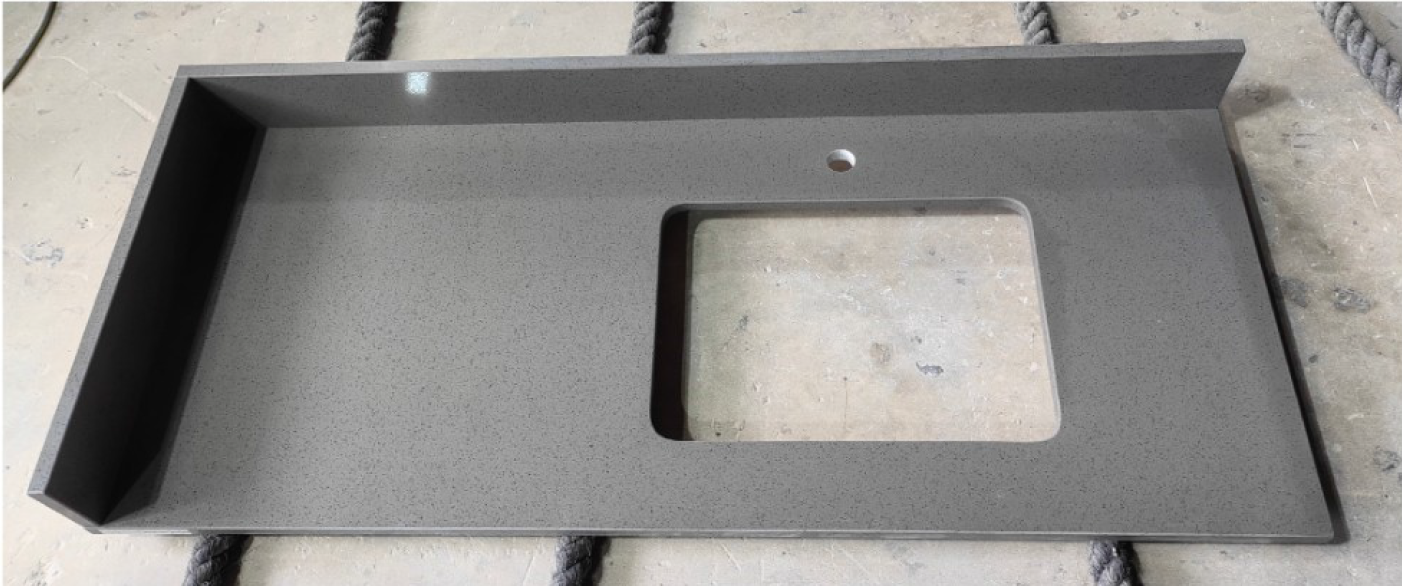 VNQ1036 Crystal Grey Quartz Slabs Vietnam