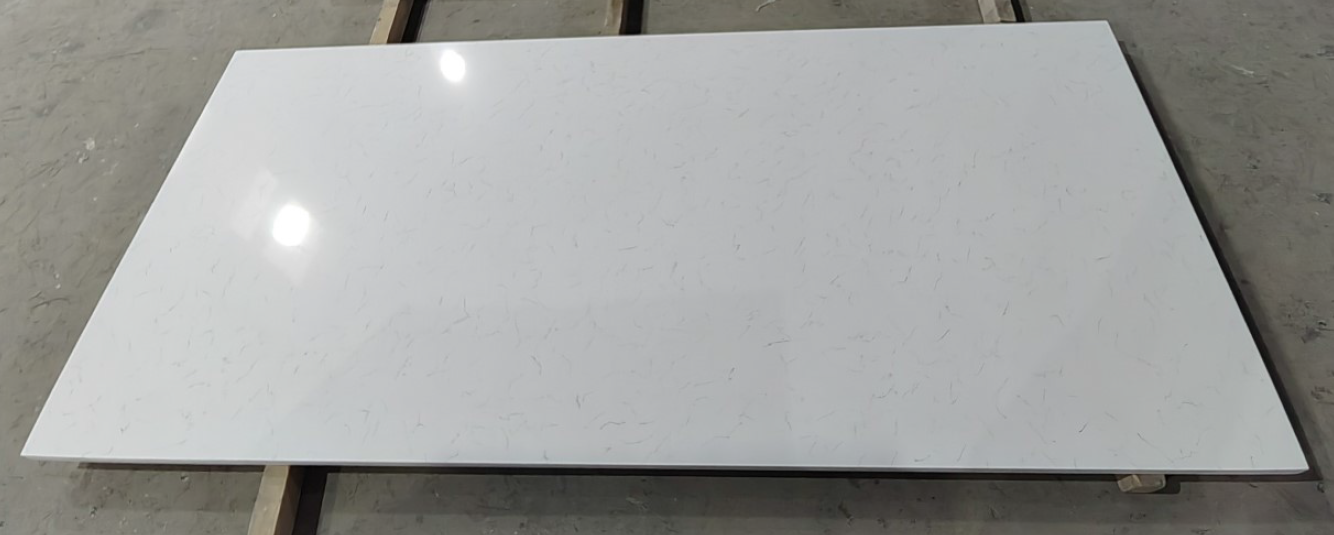 VN4018 Bianco Tiza Carrara White Quartz Slabs Vietnam