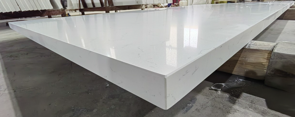 VN4018 Bianco Tiza Carrara White Quartz Slabs Vietnam