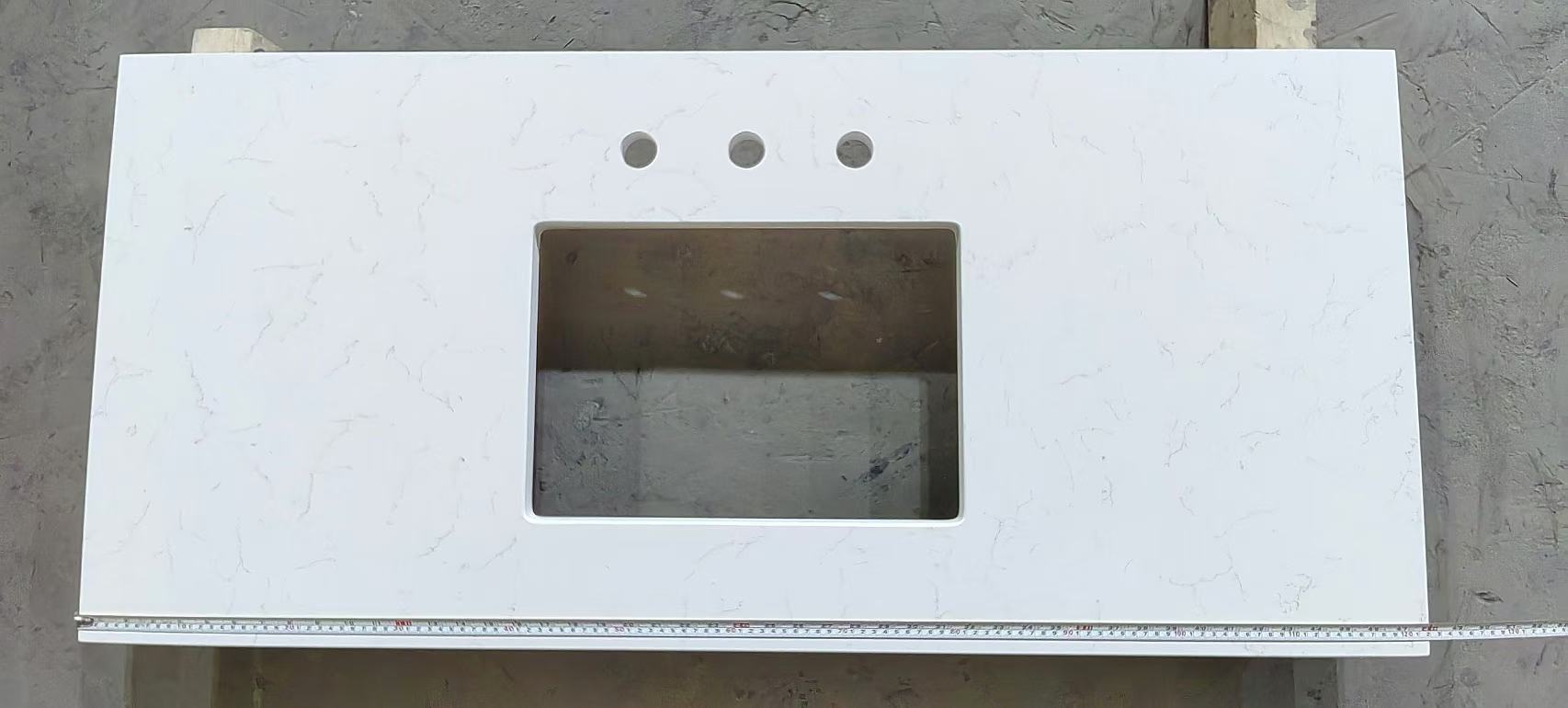 VN4018 Bianco Tiza Carrara White Quartz Slabs Vietnam
