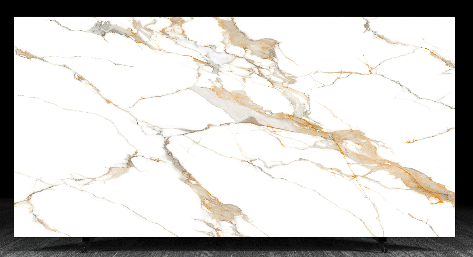 Calacatta Unique Gold Printe Quartz Slab Vietnam Quartz Slabs